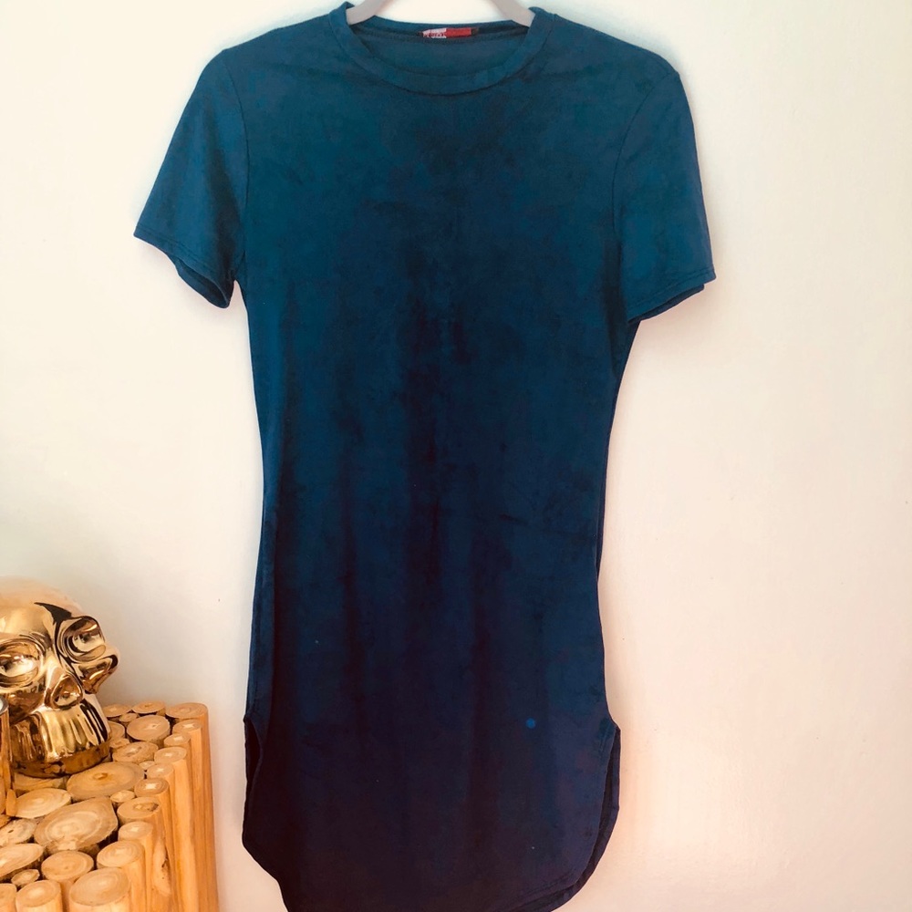 Blue velvet dress